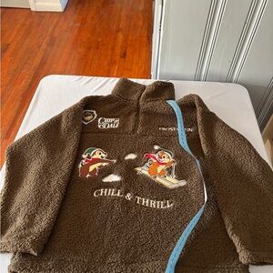 Disney Brown Sherpa Sweater with Chip and Dale